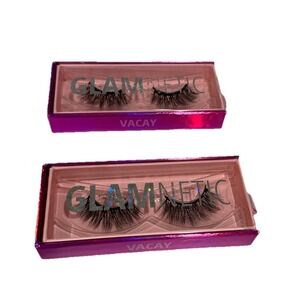 Glamnetic Vacay Magnetic Lashes Reusable Wispy Voluminous Black Synthetic 2 Pair